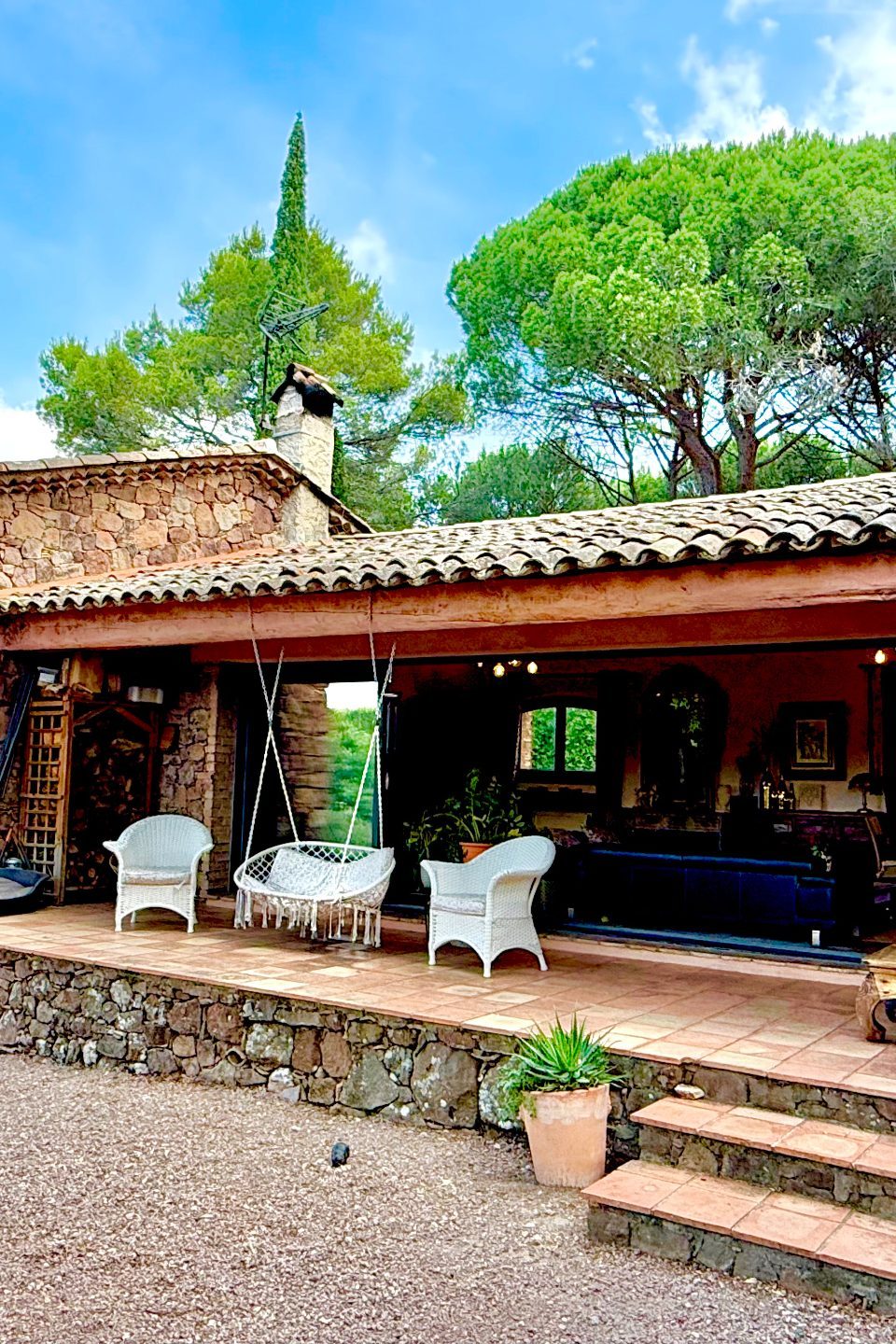 Stone house, outdoor living
