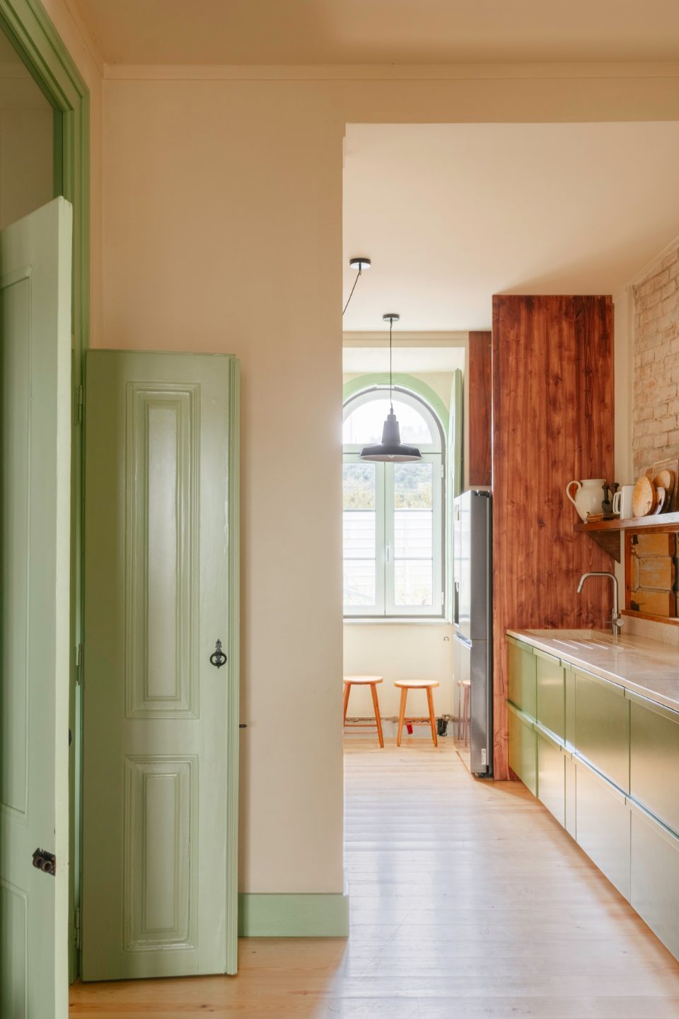 Hallway with kitchen view